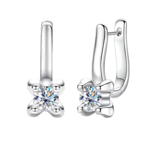 RENSINO 925 Silver Fine Jewelry Earrings Customizable Moissanite Earrings for Ladies