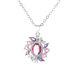 RENSINO 925 Silver Floral Pendant Necklaces and Collarbone Chains Are Popular and Luxurious in Style