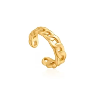 RENSINO 925 Silver French Style No Piercing Link Chain Ear Cuff Minimalist Body Jewelry