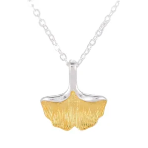 RENSINO 925 Silver Ginkgo Biloba Link Chain Necklaces & Pendants Factory For Women For Wedding & Gifts