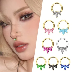 RENSINO 925 Silver Hight Segment Rings Open Small Septum Piercing Nose Earrings Helix Body Piercing Nose Ring