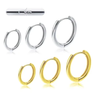 RENSINO 925 Silver Hoop Ear Cuff Ring Trendy Fashionable Bone Piercing Body Jewelry Gift CN ZHE