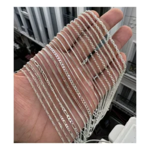 RENSINO 925 Silver Jewelry Italian Sterling Silver Figaro Chain Bracelet Gold Cadena De Plata 925 Silver Chain