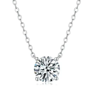 RENSINO 925 Silver Jewelry Moissanite Diamond Link Chain Necklace