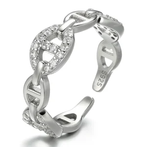 RENSINO 925 Silver Jewelry Rings Women Luxury Gold Plated 925 Sterling Silver ZIRCON Ring for Women
