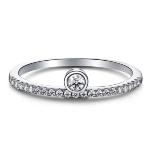 RENSINO 925 Silver Jewelry Sterling Ring Plain Band Engagement Rings
