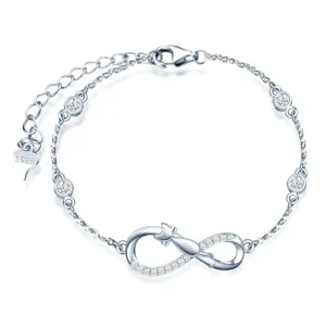 RENSINO 925 Silver Lazy Cat Infinity Symbol Earrings Bracelet Necklace