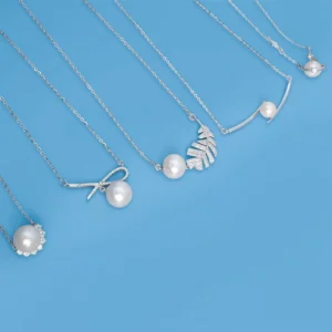 RENSINO 925 Silver Natural Freshwater Pearl Pendant Necklace for Women
