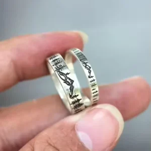 RENSINO 925 Silver Nature Evergreen Tree Ring Mountain Ring Jewelry Women
