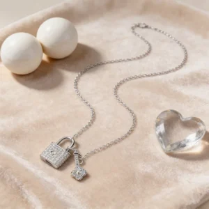 RENSINO 925 Silver Necklace With Delicate Cubic Zirconia Studded Charm Fashion For Women