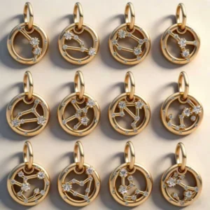 RENSINO 925 Silver Rose Gold Plated Pendant with Zircon Charm DIY Bracelet Making for Women Children Everyday Wear