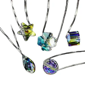 RENSINO 925 Silver Square Crystal Water Drop Choker for Women Pendants Necklace Factory Jewelry