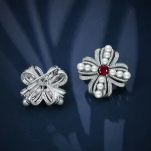 RENSINO 925 Silver Women Flower Brooches Lady Pearl Corsage Brooch Girl Trendy Luxury Jewelry Best Gift Pins Jewelry Accessories