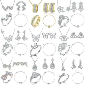 RENSINO 925 Silver Zircon Brand Jewelry Set Elegant Gold Plated 4 Pcs CZ Jewellery Sets for Women Daily Wear Accessories