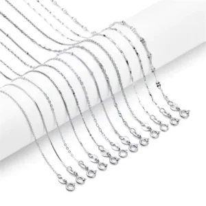 RENSINO 925 Sterling Silver 18K Gold Rhodium Plated Base Simple Italian Chain Necklace Fashion Jewelry for Men and Women