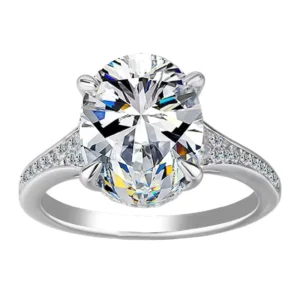 RENSINO 925 Sterling Silver 5ct 10 OVAL Moissanite Engagement Ring with Big Custom Designer Fine Jewelry for Women
