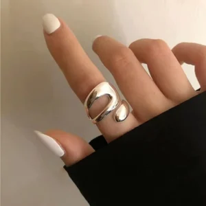 RENSINO 925 Sterling Silver Adjustable Fine Jewelry for Women Double Lines Wedding Party Gemstone Rings Personalized with Unique Design