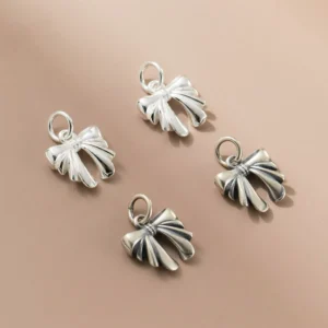RENSINO 925 Sterling Silver Bow Pendant for Jewelry Making Charms