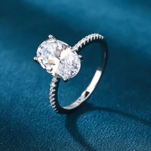 RENSINO 925 Sterling Silver Brilliant Cut Cubic Zirconia CZ Ring Women Bridal Engagement Wedding Anniversary Gift Hypoallergenic