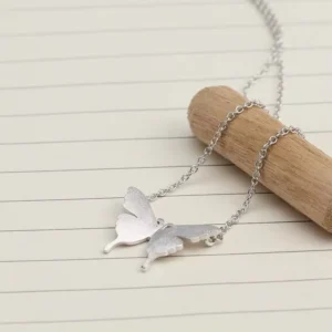 RENSINO 925 Sterling Silver Butterfly Necklaces Pendants For Women Fashion Lady Festival Gift Jewelry