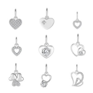 RENSINO 925 Sterling Silver CZ Charm Pendant Collection for Jewelry Making Custom Lucky Cross Symbol Designs