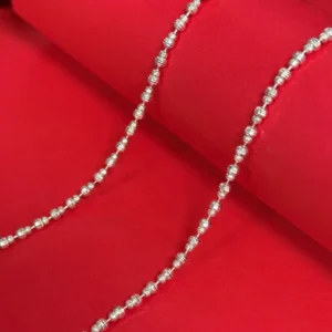 RENSINO 925 Sterling Silver Chain 3mm Diamond Cut Gourd Bead Chain Jewelry Making Supplies For Necklace Bracelet