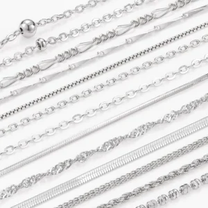 RENSINO 925 Sterling Silver Chain Necklace Thin Italy Link Figaro Snake Cable Rope Fine Jewellery Cadena De Plata 925 Roll Meters