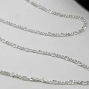 RENSINO 925 Sterling Silver Chain S925 3+1 Figaro Design Fashionable Jewelry Component for Necklace Making