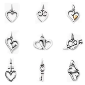 RENSINO 925 Sterling Silver Charm Antique Silver Charms Heart Charm for Women Men Children