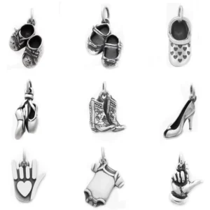 RENSINO 925 Sterling Silver Charm Antique Silver Charms Shoes Flowers Charm for Women Men Children