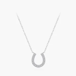 RENSINO 925 Sterling Silver Charm U Shaped Dazzling AAAAA CZ Pendant Necklace For Women Girls Valentine’s Day Gifts Fine Jewelry