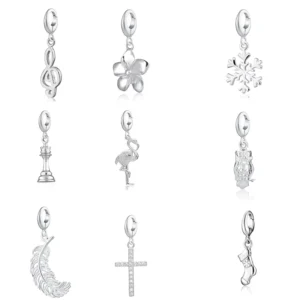 RENSINO 925 Sterling Silver Charms Pendant for Bracelet Necklace Jewelry Making Love Intimate Emotion Charm