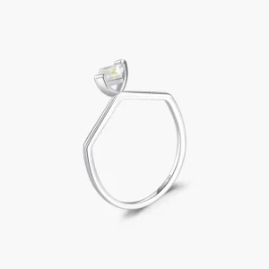 RENSINO 925 Sterling Silver Colorful Square Zirconia Geometric Wedding Statement Ring for Women