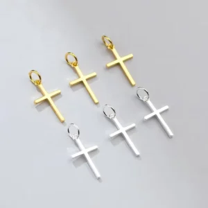 RENSINO 925 Sterling Silver Cross Pendants & Charms for Necklace Jewelry Making
