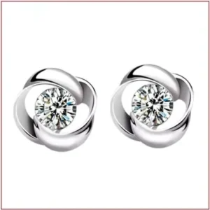 RENSINO 925 Sterling Silver Crystal Earrings for Women
