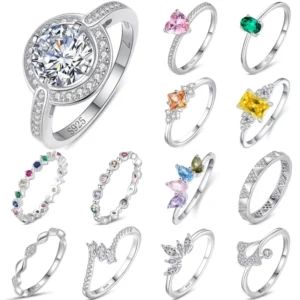 RENSINO 925 Sterling Silver Cubic Zirconium Ring Set for Women Factory Manufacture Bulk Jewelry for Gifting in Stock