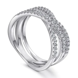 RENSINO 925 Sterling Silver Custom Ring Moissanite Zircon Gold Plated Jewelry for Couple Rings