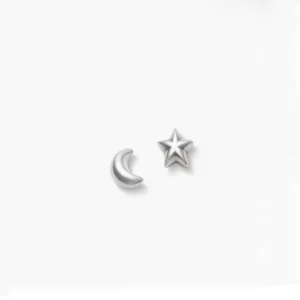 RENSINO 925 Sterling Silver Earring Antique Silver Earrings Starry Night Stud Earrings for Women