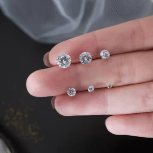 RENSINO 925 Sterling Silver Earring Studs Mini Zircon Earrings Rhinestone Earrings Ear Stud
