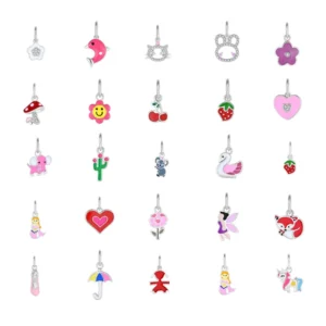 RENSINO 925 Sterling Silver Enamel Cute Charm Pendants with DIY Jewelry Making Accessories for Bracelets and Necklaces