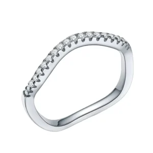 RENSINO 925 Sterling Silver Fashion Jewelry Ring Unique Simple Ring Silver 925 Solid Sterling Silver Ring