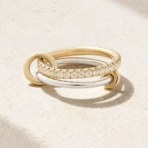 RENSINO 925 Sterling Silver Fashion Trending Stacked Combination Band Double Finger Ring