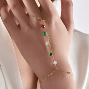 RENSINO 925 Sterling Silver Fashion Zirconia Ring Bracelet Simple Personalized Jewelry Gold Plated Fashion Gift