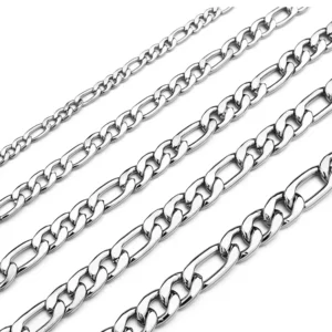RENSINO 925 Sterling Silver Figaro Link Chain Silver Chain for Men Women