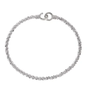 RENSINO 925 Sterling Silver Fine Jewelry Sparkling Interlocking Bracelet For Women Girls