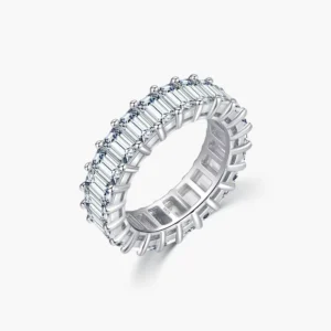 RENSINO 925 Sterling Silver Fine Jewelry Sparkling Zircon Luxury Rings Party Delicate Wedding Engagement Eternity Band Rings for Women