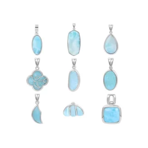 RENSINO 925 Sterling Silver Fine Pendants Charms Handmade Natural Larimar Jewelry Fashionable Style Manufacturer’s