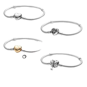 RENSINO 925 Sterling Silver Fine Women’s Jewelry Basic Snake Bone DIY Bead Pendant with Square Clasp & Thread Zircon Stone Gift