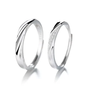 RENSINO 925 Sterling Silver Glossy Adjustable Finger Rings Fine Jewelry Gifts Jewelry