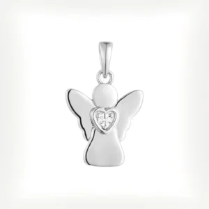 RENSINO 925 Sterling Silver Guardian Angel Pendant Rhodium Plated High Quality Guardian Angel Memorial Pendant Jewelry For Women